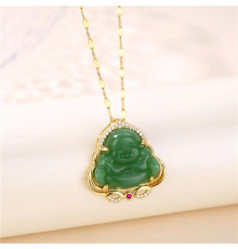 Золота Турмалінова підвіска Хотей бог багатства, символ веселощів і достатку Swarovski