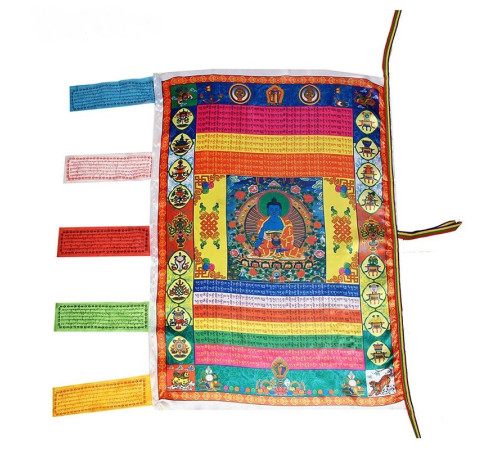 Шовковий тибетський прапор на удачу Будда Медицини