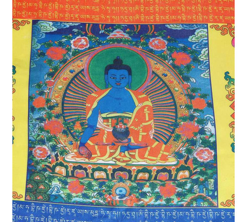 Шовковий тибетський прапор на удачу Будда Медицини