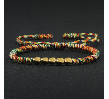 Тибетський плетений браслет ручної роботи з 5 мідними намистинами на великий удачу та захист