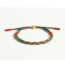 Тибетський браслет ручної роботи з тибетською символікою на удачу, щастя й захист