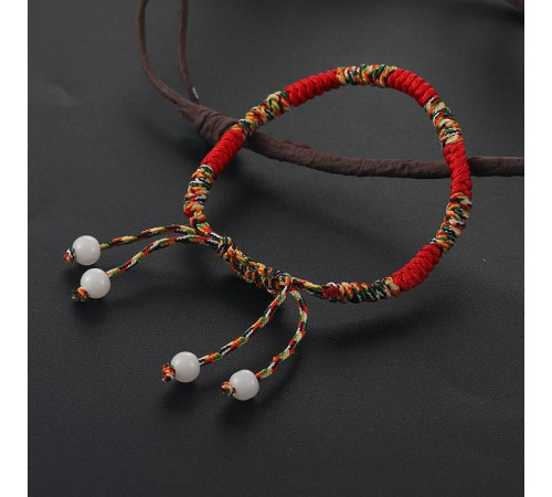 Тибетський захисний браслет червона нитка ручної роботи на достаток, любов і захист