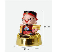 Бог Багатства з грошовими рахунками в руках на сонячних батареях 10 см