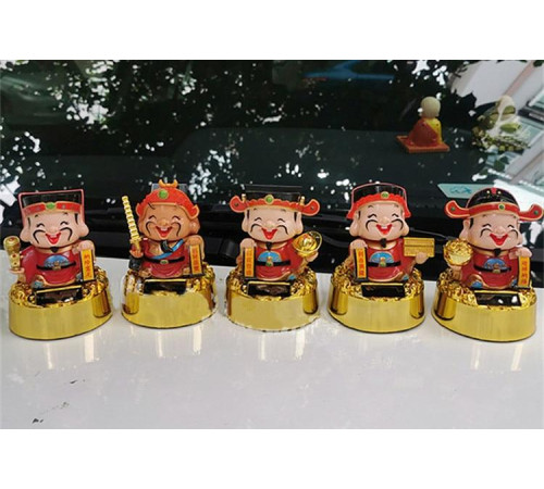 Бог Багатства із золотою пагодою в руках і щуром на сонячних батареях 10 см