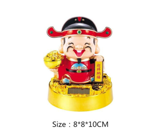 Бог Багатства із золотим горщиком у руках на сонячних батареях 10 см