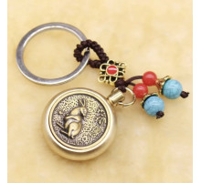 Брелок Грошовий Кролик, що виконує бажання з монетою, що обертається