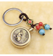 Брелок Грошовий Кролик, що виконує бажання з монетою, що обертається