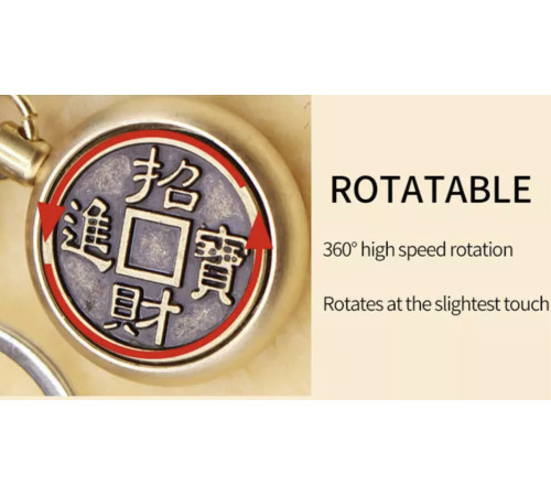 Брелок Грошовий Кролик, що виконує бажання з монетою, що обертається