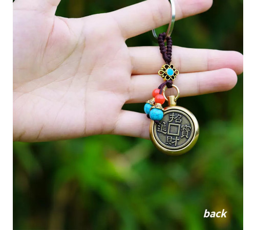 Брелок Грошовий Кролик, що виконує бажання з монетою, що обертається