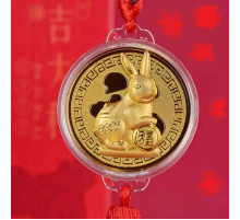 Монета підвіска Кролик Багатства — гарне удача