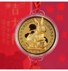 Монета підвіска Кролик Багатства — гарне удача