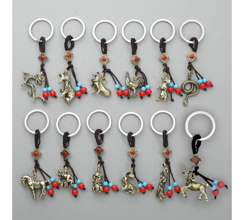 Брелок Кролик для багатства здоров'я й любові з китайськими намистинами