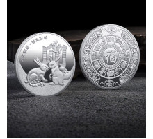 Срібна монета Кролик для Багатства та Процвітання Успіху Талісман на Удачу