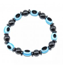 Гематитовий із турмаліном браслет від вічка з блакитного піщаника