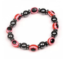 Гематитовий із турмаліном браслет від сочка з червоним агатом