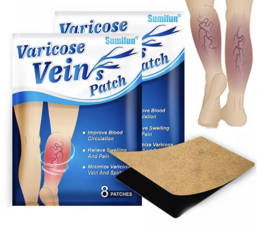 Пластир проти варикозу та васкуліту Тибетський з турмаліном Чжао Цзюньфен 8 шт.