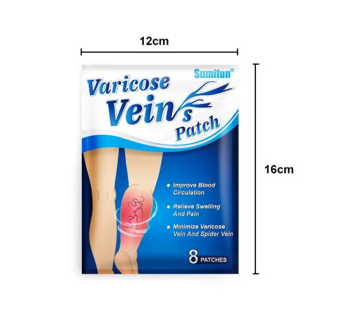 Пластир проти варикозу та васкуліту Тибетський з турмаліном Чжао Цзюньфен 8 шт.