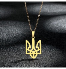 Золота підвіска з Українським Тризубцем захисний талісман на удачу