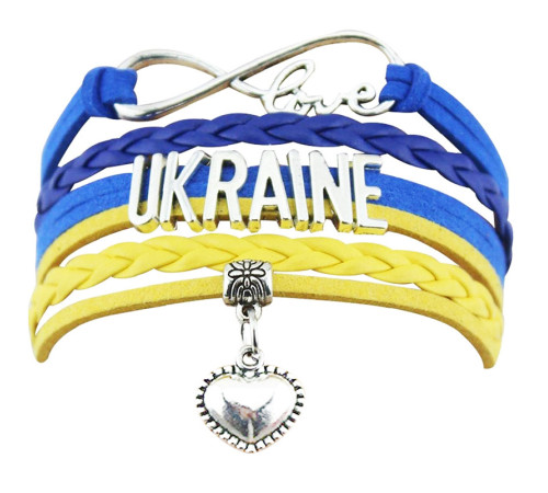 Український браслет для успіху удачі з символом нескінченності містичним вузлом і серцем