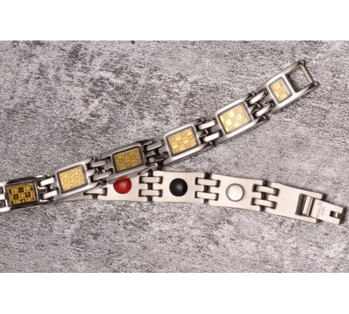 Турмаліновий титановий магнітний браслет зі сусальним золотом германієм для просочення біополя людини