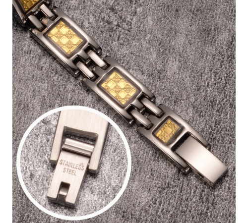 Турмаліновий титановий магнітний браслет зі сусальним золотом германієм для просочення біополя людини