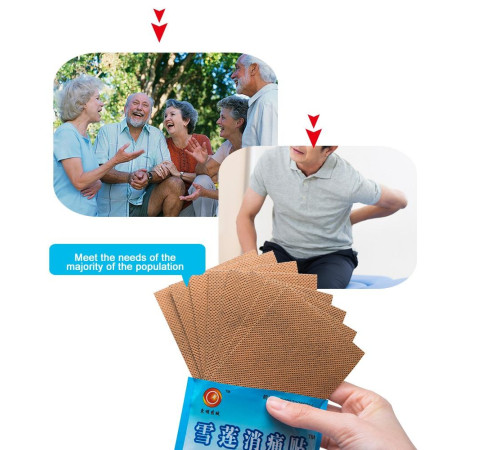 Пластирі проти болю в суглобах і колінах Сніговий Лотос 8 штук