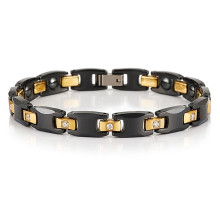 Турмаліновий браслет Giorgio Armani чорний із фіанітами магнітами та германієм
