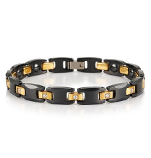 Турмаліновий браслет Giorgio Armani чорний із фіанітами магнітами та германієм