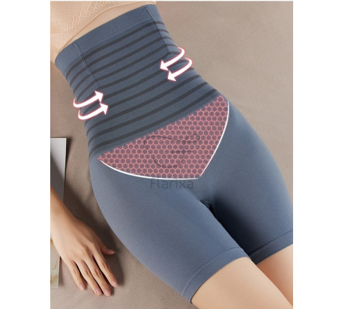 Труси жіночі турмалінові із завищеною талією, безшовні боксери для жироспалювання