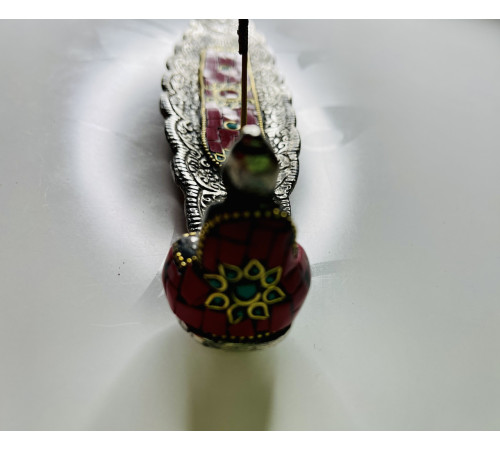 Срібна підставка для пахощів Будда Шак'ямуні з Малахітом і Агатом для Перемоги над конкурентами