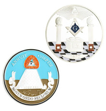 Масонська монета срібна для Багатства та Захисту