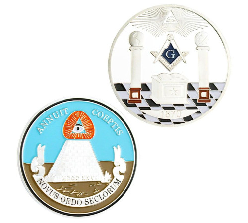 Масонська монета срібна для Багатства та Захисту