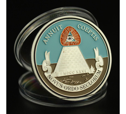 Масонська монета срібна для Багатства та Захисту