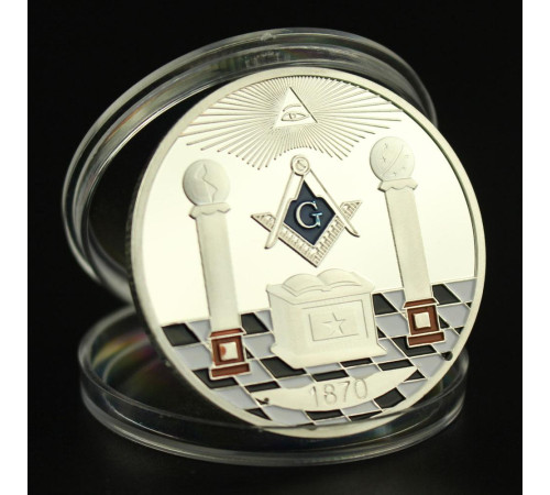 Масонська монета срібна для Багатства та Захисту