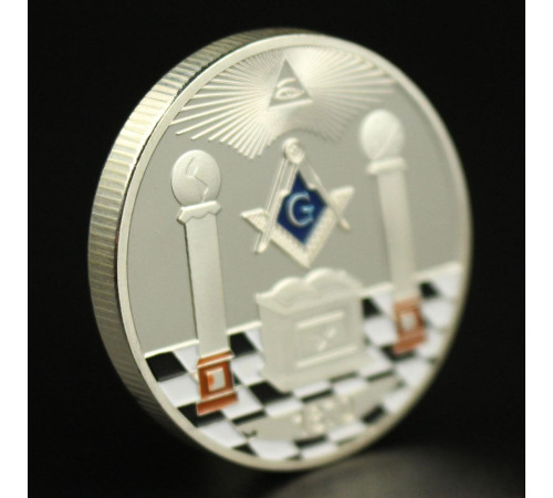 Масонська монета срібна для Багатства та Захисту