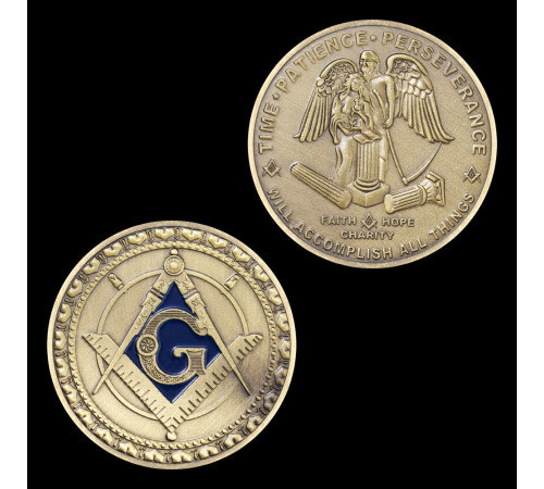 Масонська монета мідна для Багатства та Перемога