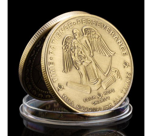 Масонська монета мідна для Багатства та Перемога