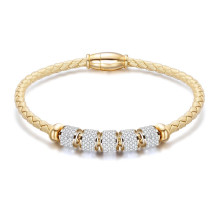 Тибетський Браслет-Шарм золотий "Ом Мані Падме Хум" з фіанітами