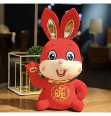 Іграшка Кролик Талісман на 2023 рік у Китайському стилі для захисту та процвітання дому 28 см