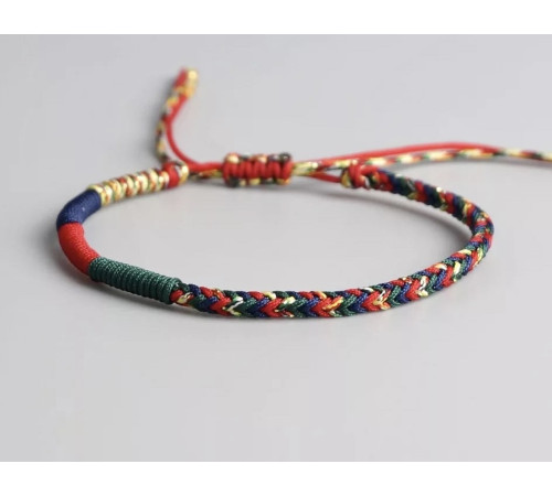 Тибетський Щасливий сакральний браслет червона нитка для великої удачі та захисту ручна робота