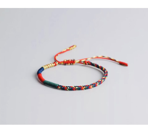 Тибетський сакральний браслет процвітання червона нитка для великої удачі та захисту ручна робота