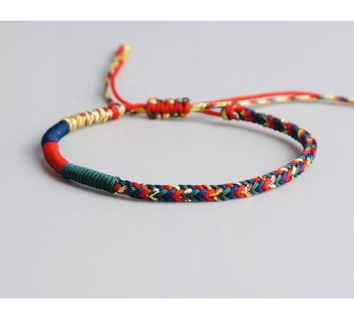 Тибетський сакральний браслет процвітання червона нитка для великої удачі та захисту ручна робота