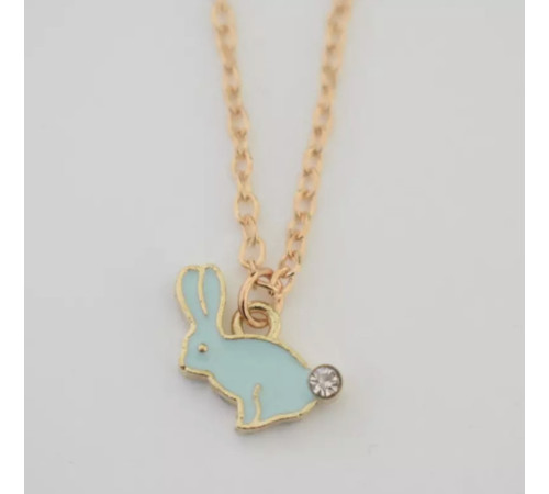 Золота підвіска Блакитний Кролик із кристалом зварювання на удачу кохання та везді
