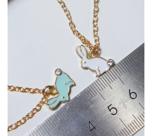 Золота підвіска Блакитний Кролик із кристалом зварювання на удачу кохання та везді