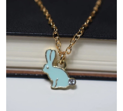 Золота підвіска Блакитний Кролик із кристалом зварювання на удачу кохання та везді