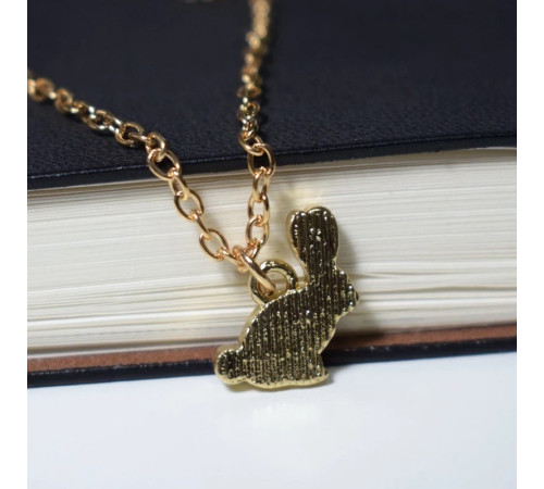 Золота підвіска Блакитний Кролик із кристалом зварювання на удачу кохання та везді