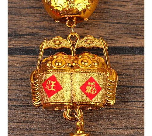 Підвіска Кролик Сундук із Скарбами на червоній нитці 38 см для багатства та процвітання