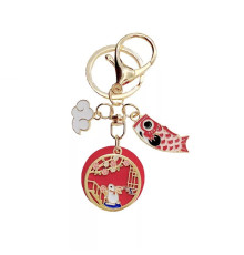 Брелок Амулет Кролик для спритності та стійкості, любові та гармонії з рибою для багатства