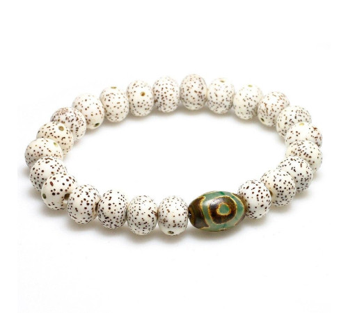 Бусина Дзі зелена Будда в браслеті Бодхи допомагає знайти мудрість, удачу, здоров'я і світ