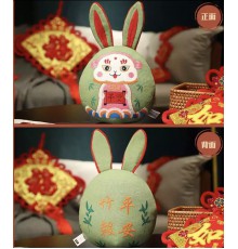 Іграшка Кролик зелений Талісман на 2023 рік у Китайському стилі для захисту та процвітання дому 10 см